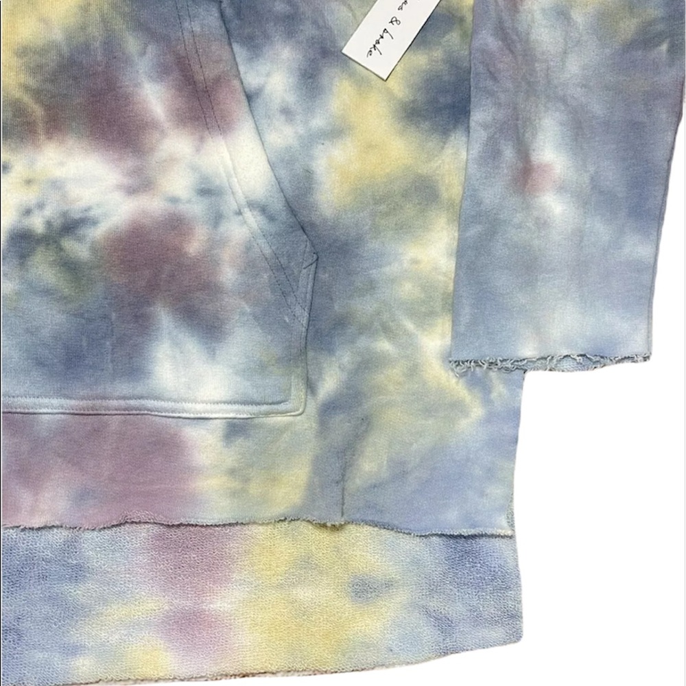 NEW Young Fabulous & Broke Oversized Hoodie Tunic Sweatshirt Blue Tie Dye Small - Picture 12 of 14